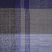 Load image into Gallery viewer, Blue and Grey Patterned Cotton Shawl - Classic Blue