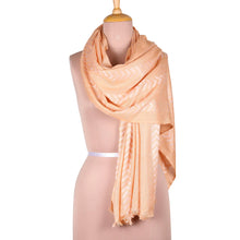 Load image into Gallery viewer, Chevron Pattern Soft Peach Shawl - Feminine Chevrons