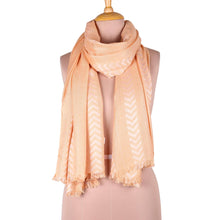 Load image into Gallery viewer, Chevron Pattern Soft Peach Shawl - Feminine Chevrons