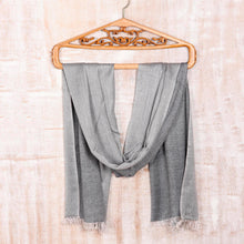 Load image into Gallery viewer, Grey Diamond Pattern Viscose Shawl - Glamorous Diamonds in Slate | NOVICA