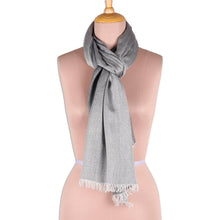 Load image into Gallery viewer, Grey Diamond Pattern Viscose Shawl - Glamorous Diamonds in Slate | NOVICA