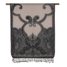 Load image into Gallery viewer, Tri-Tone Paisley Pattern Jamawar Wool Shawl from India - Paisley Subtlety | NOVICA