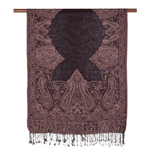 Load image into Gallery viewer, Mughal-Style Jamawar Wool Shawl in Purple from India - Mughal Paisleys | NOVICA