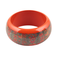 Load image into Gallery viewer, Bird Motif Haldu Wood Bangle Bracelet Crafted in India - Bird Garden | NOVICA
