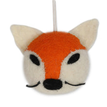 Load image into Gallery viewer, Hand Crafted Animal Face Wool Felt Ornaments - Set of 6 - Happy Animals