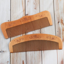 Load image into Gallery viewer, Cane Wood Hand Carved Set of 2 Combs - Floral Delight