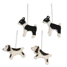 Load image into Gallery viewer, Set of 4 Wool Felt Dog Ornaments - Sit, Stay, Heel