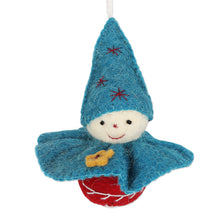 Load image into Gallery viewer, Handcrafted Wool Felt Cherub Ornaments Set of 4 - Cheerful Cherubs | NOVICA