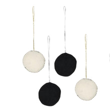 Load image into Gallery viewer, Wool Felt Paw Print Ornaments Set of 4 - Christmas Paws | NOVICA
