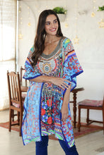 Load image into Gallery viewer, Beaded Indian Caftan with Geometric Print - Glamour Girl | NOVICA