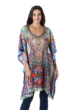 Load image into Gallery viewer, Beaded Indian Caftan with Geometric Print - Glamour Girl | NOVICA