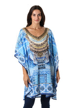 Load image into Gallery viewer, Blue Glass Beaded Caftan from India - Egyptian Beauty | NOVICA