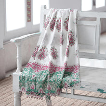 Load image into Gallery viewer, Block-Printed Paisley-Motif Cotton Shawl - Contrasting Paisley