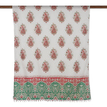 Load image into Gallery viewer, Block-Printed Paisley-Motif Cotton Shawl - Contrasting Paisley