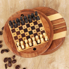 Load image into Gallery viewer, Acacia and Ebony Wood Mini Chess Set - Meeting of the Minds
