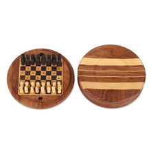 Load image into Gallery viewer, Acacia and Ebony Wood Mini Chess Set - Meeting of the Minds