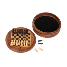 Load image into Gallery viewer, Acacia and Ebony Wood Mini Chess Set - Meeting of the Minds