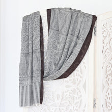 Load image into Gallery viewer, Hand-Woven Wool Shawl with Paisley Motif - Grey Glory | NOVICA