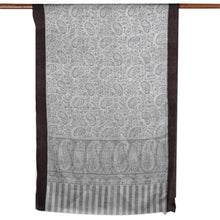 Load image into Gallery viewer, Hand-Woven Wool Shawl with Paisley Motif - Grey Glory | NOVICA