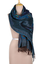 Load image into Gallery viewer, Hand-Embroidered Paisley Patterned Wool Shawl - Magic Paisley