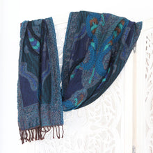 Load image into Gallery viewer, Hand-Embroidered Paisley Patterned Wool Shawl - Magic Paisley