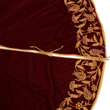 Load image into Gallery viewer, Embroidered Velvet Holiday Tree Skirt - Silent Nights