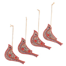 Load image into Gallery viewer, Handcrafted Beaded Bird Ornaments - Set of 4 - Birds of Bollywood