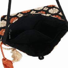 Load image into Gallery viewer, Hand-Embroidered Cotton Sling Bag - Spinning Blossoms