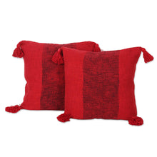 Load image into Gallery viewer, Crimson Cotton Cushion Covers - Celebrate the Magic
