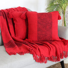 Load image into Gallery viewer, Crimson Cotton Cushion Covers - Celebrate the Magic