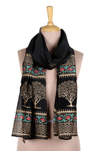 Load image into Gallery viewer, Hand-Woven Cotton and Silk Shawl - Dark Dreams