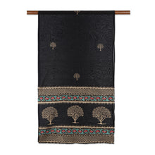 Load image into Gallery viewer, Hand-Woven Cotton and Silk Shawl - Dark Dreams