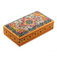 Load image into Gallery viewer, Indian Wood Papier Mache Decorative Box in Yellow - Persian Royalty | NOVICA