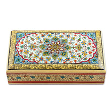 Load image into Gallery viewer, Handmade Floral Painted Wood Decorative Box - Persian Brilliance