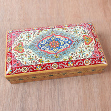Load image into Gallery viewer, Wood Papier Mache Decorative Box Hand-Painted in India - Persian Magnificence | NOVICA