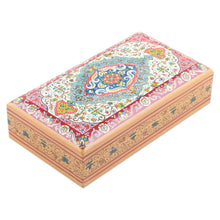 Load image into Gallery viewer, Wood Papier Mache Decorative Box Hand-Painted in India - Persian Magnificence | NOVICA