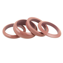 Load image into Gallery viewer, Set of 4 Mango Wood Rosewood Bangle Bracelets from India - Rosewood Fusion | NOVICA