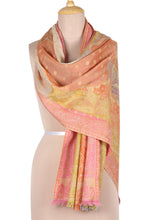 Load image into Gallery viewer, Wool Shawl with Paisley Pattern Woven in India - Garden of Paisley