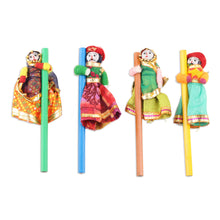 Load image into Gallery viewer, Artisan Crafted Indian-Themed Pencils - Set of 4 - Colorful Rajasthan