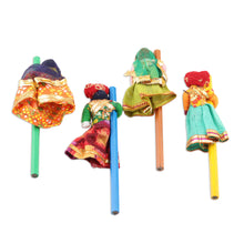 Load image into Gallery viewer, Artisan Crafted Indian-Themed Pencils - Set of 4 - Colorful Rajasthan