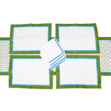 Load image into Gallery viewer, Handcrafted Block Print Cotton Table Linens - Set for 4 - Pyramid Saga