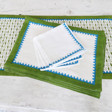 Load image into Gallery viewer, Handcrafted Block Print Cotton Table Linens - Set for 4 - Pyramid Saga