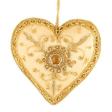 Load image into Gallery viewer, Gold Embroidered and Beaded Christmas Ornaments - Set of 6 - The Spirit of Christmas