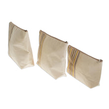 Load image into Gallery viewer, Artisan Crafted Cotton Cosmetic Travel Bags (Set of 3) - Happiness | NOVICA