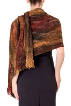 Load image into Gallery viewer, Unique Rayon from Bamboo Chenille Shawl - Volcano Land | NOVICA