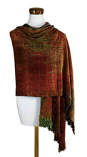 Load image into Gallery viewer, Rayon Chenille Patterned Women's Shawl - Tropical Volcano | NOVICA