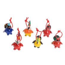 Load image into Gallery viewer, Handmade Ceramic Bird Christmas Ornaments (Set of 6) - Tropical Birds | NOVICA
