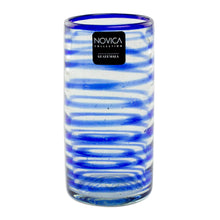 Load image into Gallery viewer, Collectible Handblown Recycled Glass Drinkware (Set of 4) - Whirlwind | NOVICA