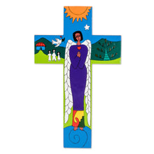 Load image into Gallery viewer, Handmade Cross Wall Decor from Guatemala - Angel of Peace | NOVICA