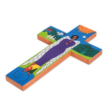 Load image into Gallery viewer, Handmade Cross Wall Decor from Guatemala - Angel of Peace | NOVICA